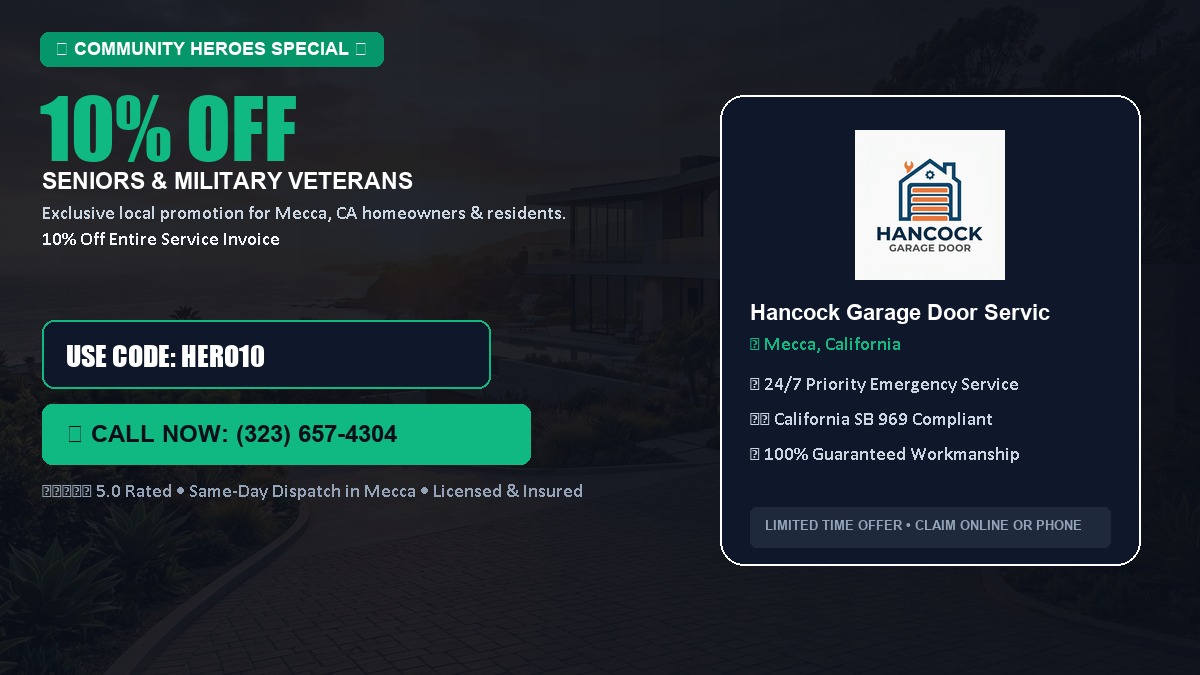 10% OFF Senior Citizens (65+) & Military / Veteran Community Discount in Mecca, CA
